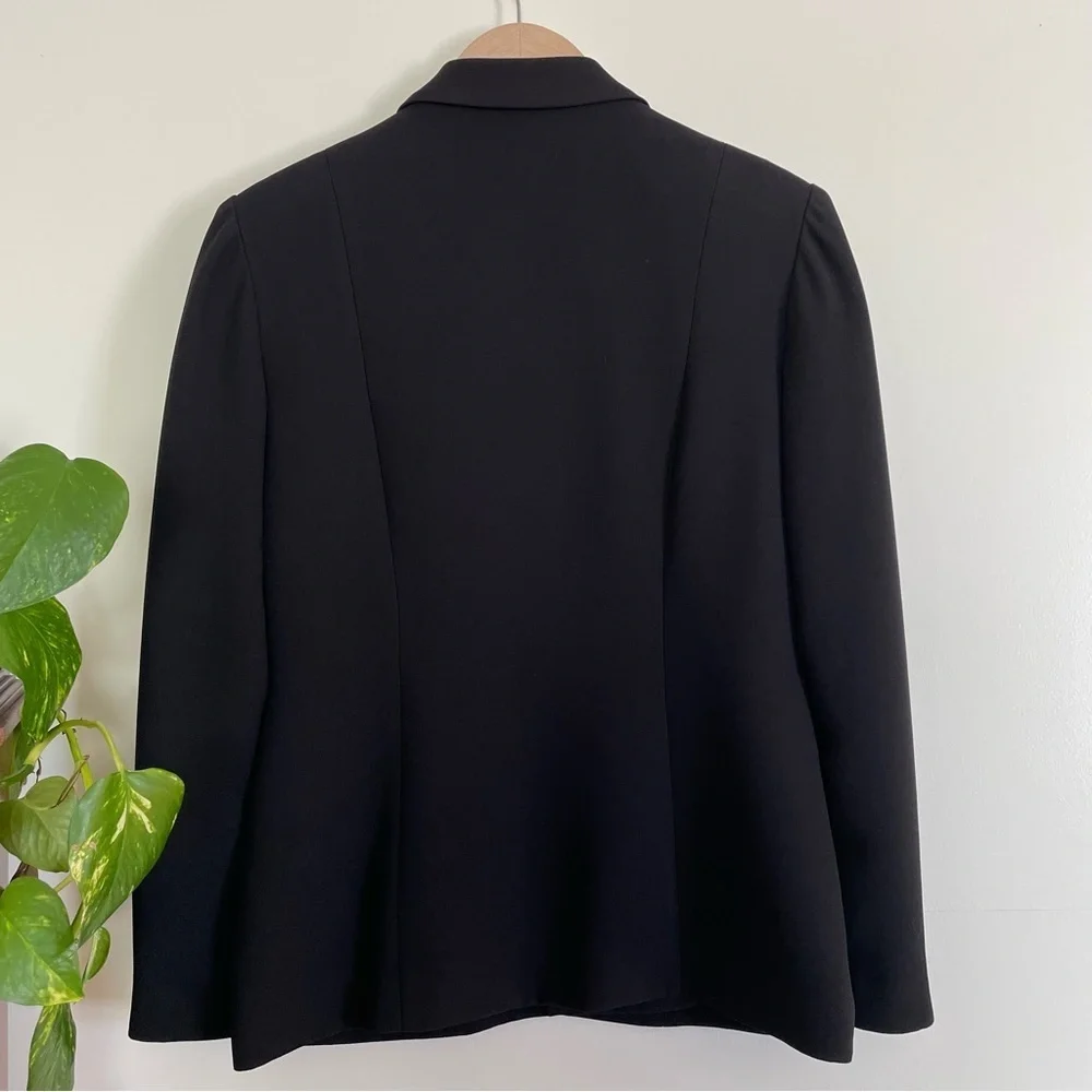 Vintage Talbots Black Double-Breasted Blazer w/ Gold & Enameled Buttons Size 4